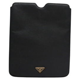 PRADA iPad Case Safiano leather Black Auth bs22372 - 0