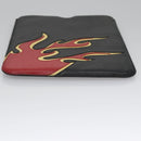 PRADA iPad Case Safiano leather Black Auth bs22372-6