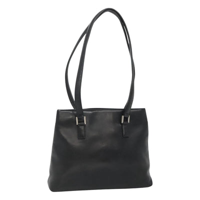 CHANEL Shoulder Bag Leather Black CC Auth bs22384