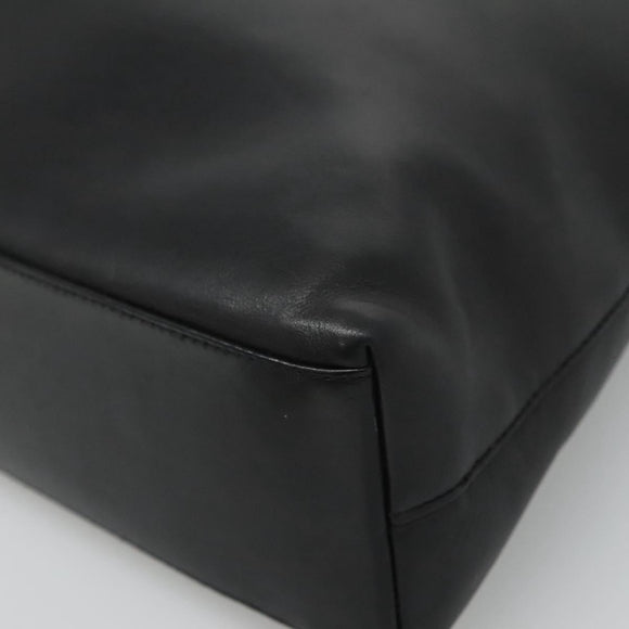 CHANEL Shoulder Bag Leather Black CC Auth bs22384