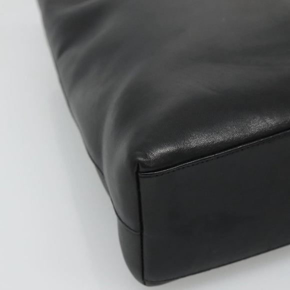 CHANEL Shoulder Bag Leather Black CC Auth bs22384