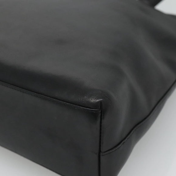 CHANEL Shoulder Bag Leather Black CC Auth bs22384