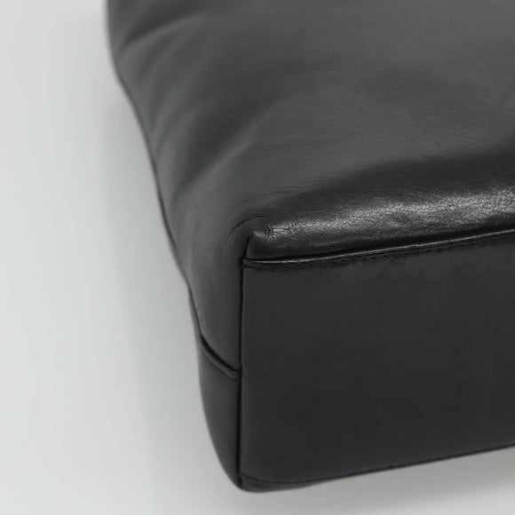 CHANEL Shoulder Bag Leather Black CC Auth bs22384