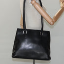 CHANEL Shoulder Bag Leather Black CC Auth bs22384-21