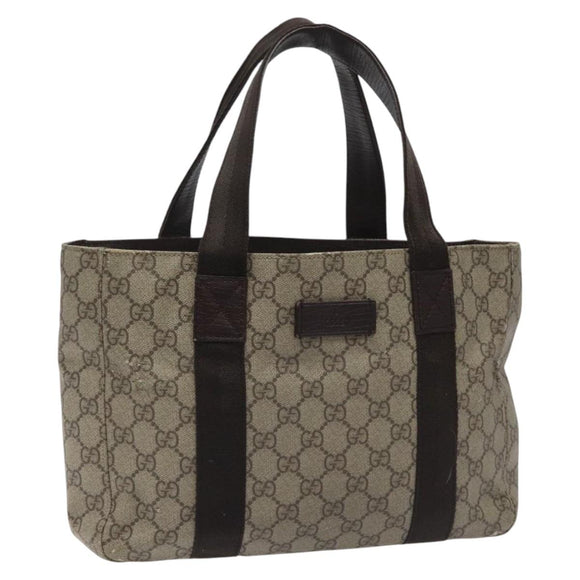 GUCCI GG Supreme Tote Bag PVC Beige 141976 Auth bs22395