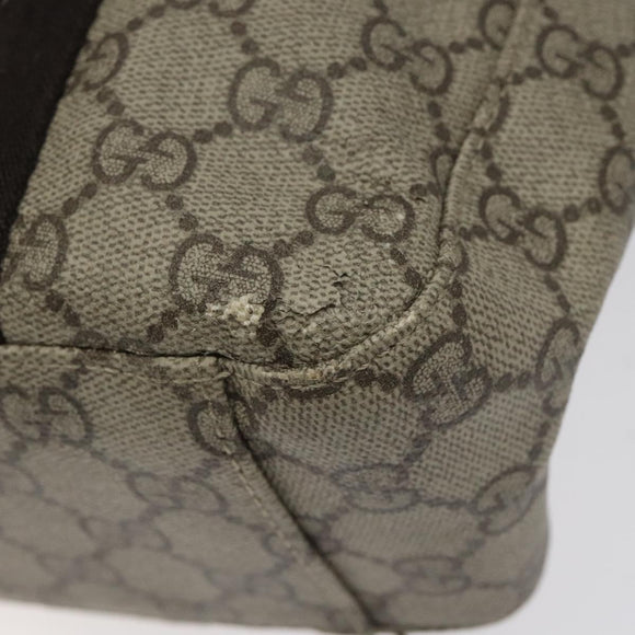GUCCI GG Supreme Tote Bag PVC Beige 141976 Auth bs22395