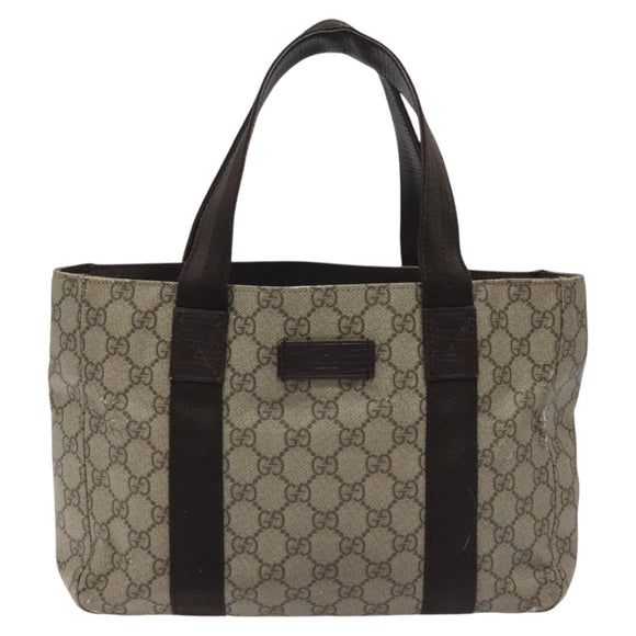 GUCCI GG Supreme Tote Bag PVC Beige 141976 Auth bs22395