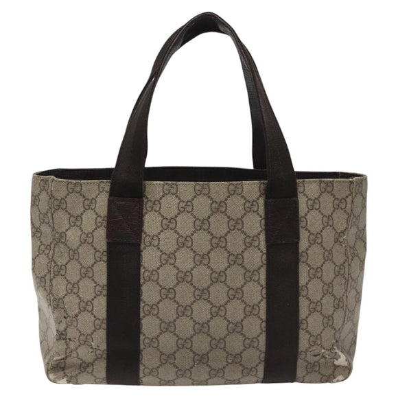 GUCCI GG Supreme Tote Bag PVC Beige 141976 Auth bs22395