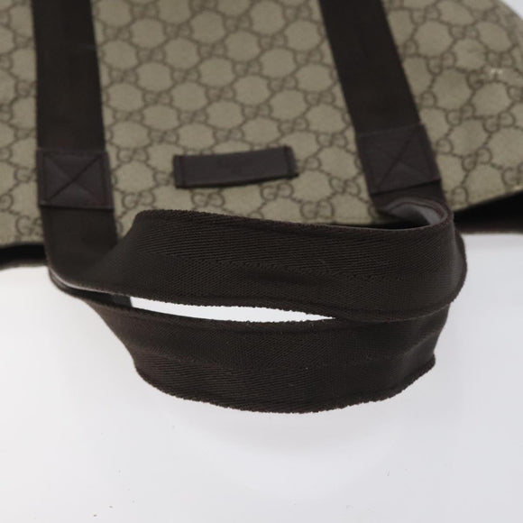 GUCCI GG Supreme Tote Bag PVC Beige 141976 Auth bs22395