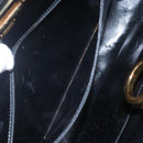 Salvatore Ferragamo Gancini Chain Shoulder Bag Leather Black Gold Auth bs22402-19