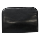 Salvatore Ferragamo Gancini Chain Shoulder Bag Leather Black Gold Auth bs22402-2