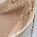 CHANEL Matelasse Chain Shoulder Bag Lamb Skin Beige CC Auth bs22414-18