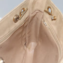 CHANEL Matelasse Chain Shoulder Bag Lamb Skin Beige CC Auth bs22414-18