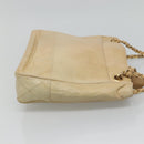 CHANEL Matelasse Chain Shoulder Bag Lamb Skin Beige CC Auth bs22414-3