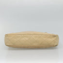 CHANEL Matelasse Chain Shoulder Bag Lamb Skin Beige CC Auth bs22414-9