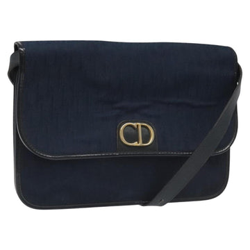 Christian Dior Trotter Canvas Shoulder Bag Navy Auth bs22436