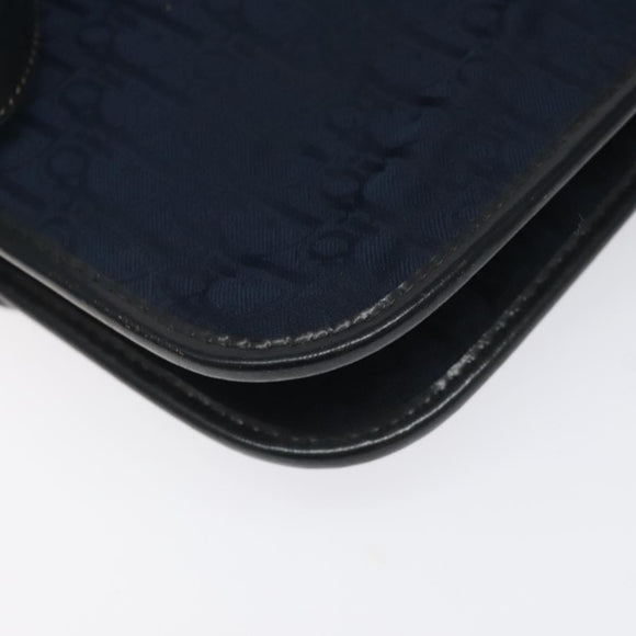 Christian Dior Trotter Canvas Shoulder Bag Navy Auth bs22436