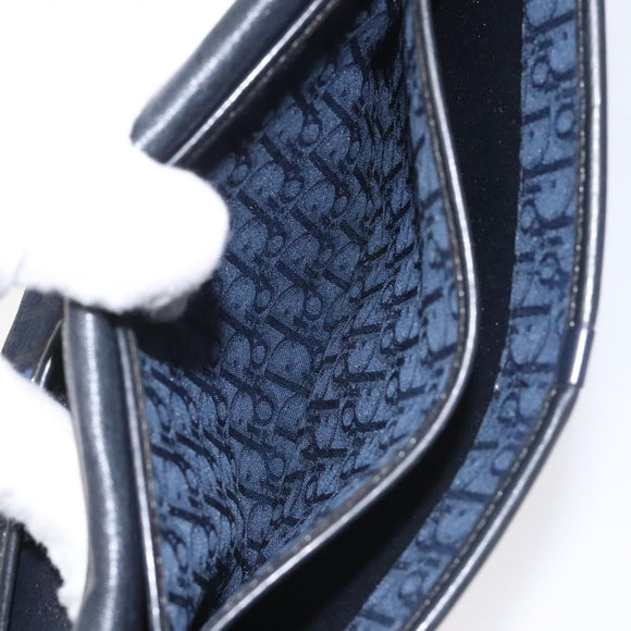 Christian Dior Trotter Canvas Shoulder Bag Navy Auth bs22436