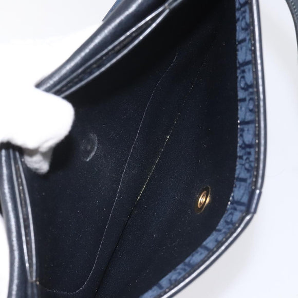 Christian Dior Trotter Canvas Shoulder Bag Navy Auth bs22436