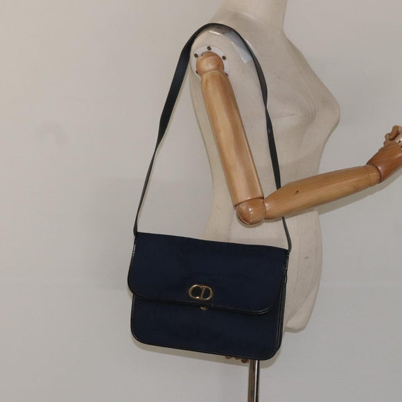 Christian Dior Trotter Canvas Shoulder Bag Navy Auth bs22436