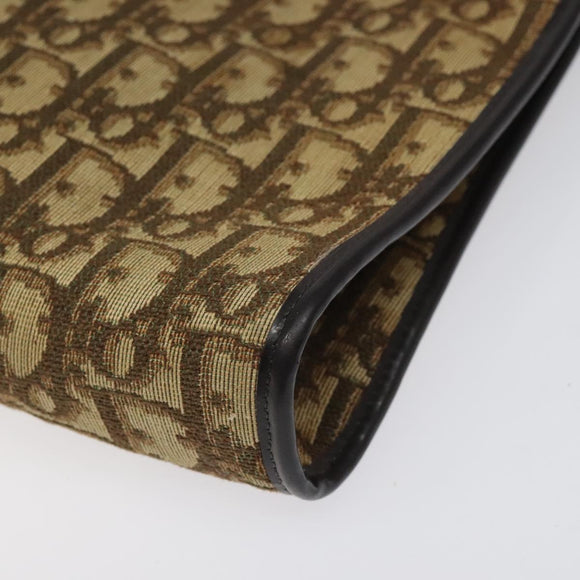 Christian Dior Trotter Canvas Shoulder Bag Brown Auth bs22437