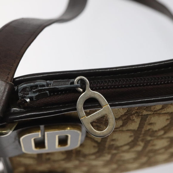 Christian Dior Trotter Canvas Shoulder Bag Brown Auth bs22437