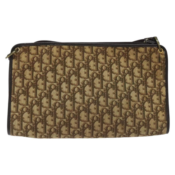Christian Dior Trotter Canvas Shoulder Bag Brown Auth bs22437