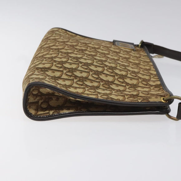 Christian Dior Trotter Canvas Shoulder Bag Brown Auth bs22437