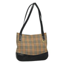 Burberrys Nova Check Shoulder Bag Canvas Beige Auth bs22440-1