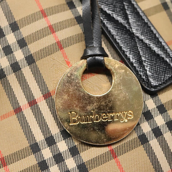 Burberrys Nova Check Shoulder Bag Canvas Beige Auth bs22440