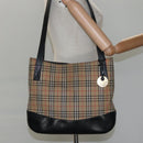 Burberrys Nova Check Shoulder Bag Canvas Beige Auth bs22440-21
