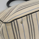 BURBERRY Tote Bag Canvas White Auth bs22443-11