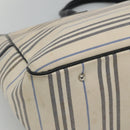 BURBERRY Tote Bag Canvas White Auth bs22443-13