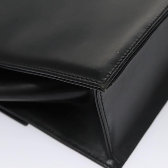 VERSACE Shoulder Bag Leather Black Auth bs22448