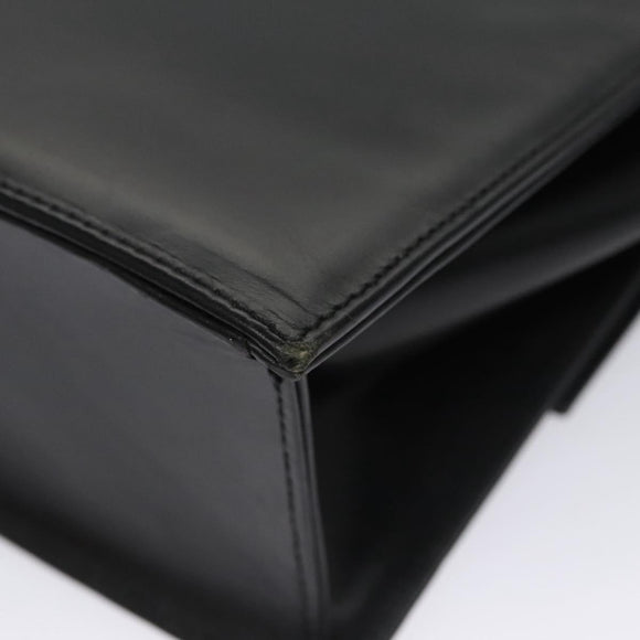 VERSACE Shoulder Bag Leather Black Auth bs22448