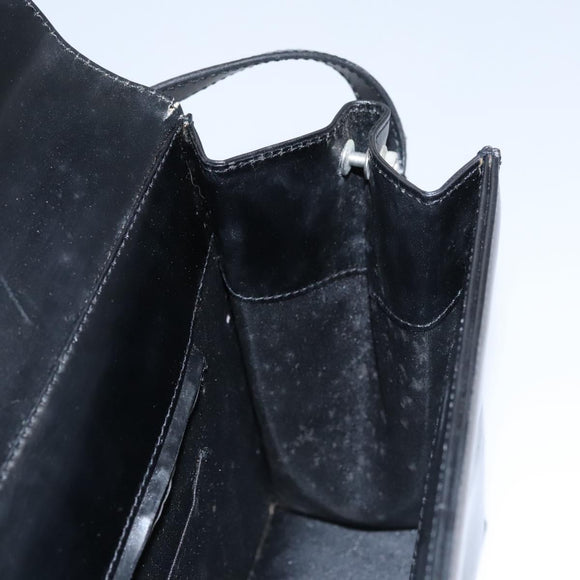 VERSACE Shoulder Bag Leather Black Auth bs22448