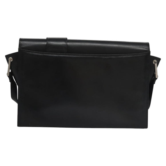 VERSACE Shoulder Bag Leather Black Auth bs22448