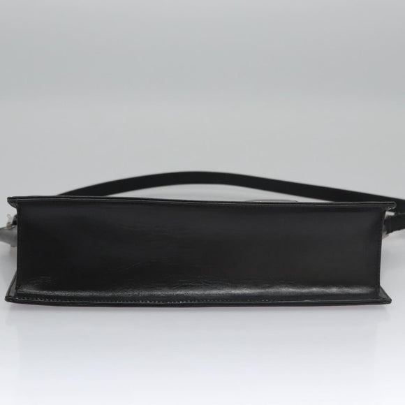 VERSACE Shoulder Bag Leather Black Auth bs22448
