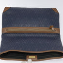 Christian Dior Honeycomb Canvas Clutch Bag PVC Leather Navy Auth bs22450-9