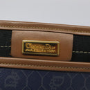 Christian Dior Honeycomb Canvas Clutch Bag PVC Leather Navy Auth bs22450-17