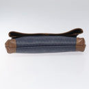 Christian Dior Honeycomb Canvas Clutch Bag PVC Leather Navy Auth bs22450-6