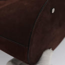 BVLGARI Hand Bag Suede 2way Brown Silver Auth bs22466-8