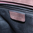 BVLGARI Hand Bag Suede 2way Brown Silver Auth bs22466-18