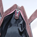 BVLGARI Hand Bag Suede 2way Brown Silver Auth bs22466-19