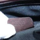 BVLGARI Hand Bag Suede 2way Brown Silver Auth bs22466-12