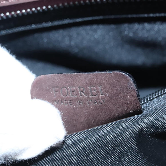 BVLGARI Hand Bag Suede 2way Brown Silver Auth bs22466