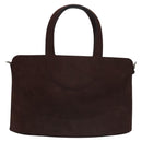 BVLGARI Hand Bag Suede 2way Brown Silver Auth bs22466-2