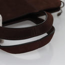 BVLGARI Hand Bag Suede 2way Brown Silver Auth bs22466-7