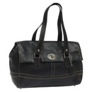 Coach Hand Bag Leather Black Auth bs22477-1