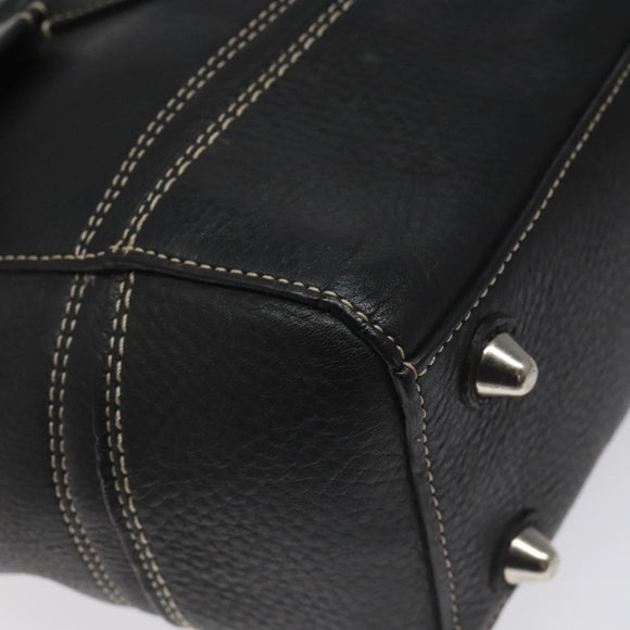 Coach Hand Bag Leather Black Auth bs22477